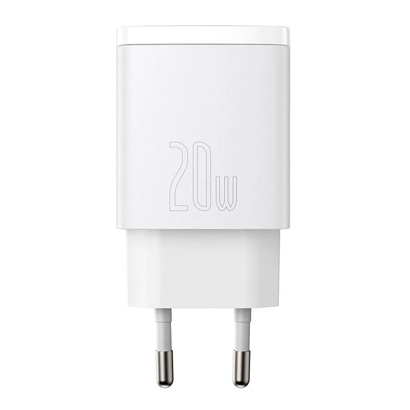 Caricabatterie da parete Baseus Compact 1x USB-A + 1x USB-C 3A, adattatore da viaggio compatto