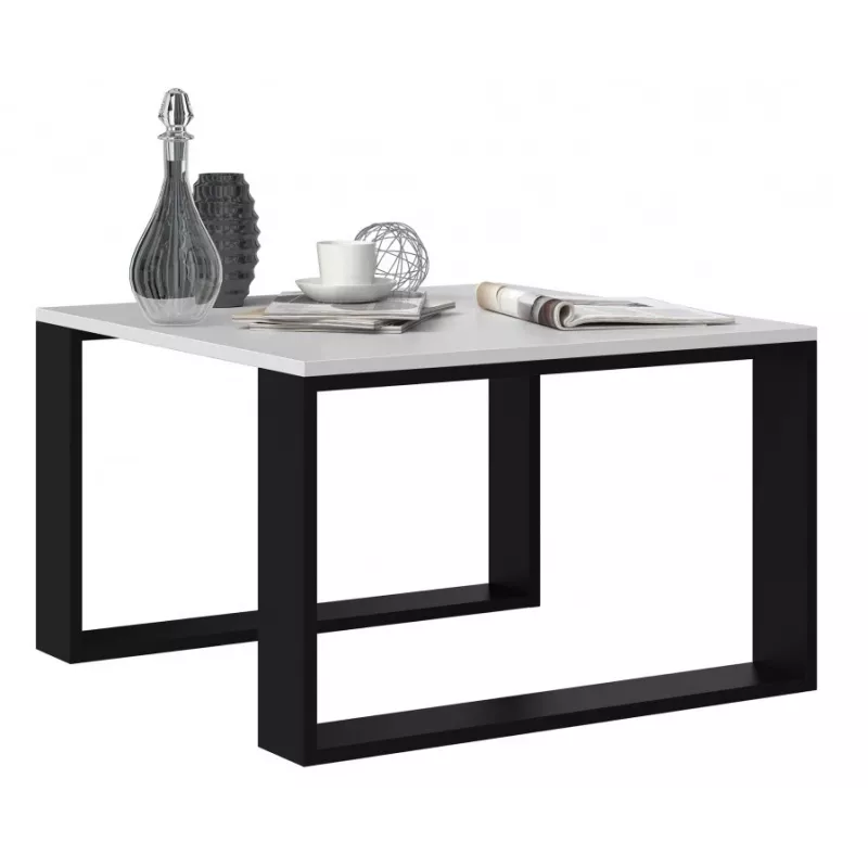 MODERN MINI tavolo 67x67x40 cm bianco/nero
