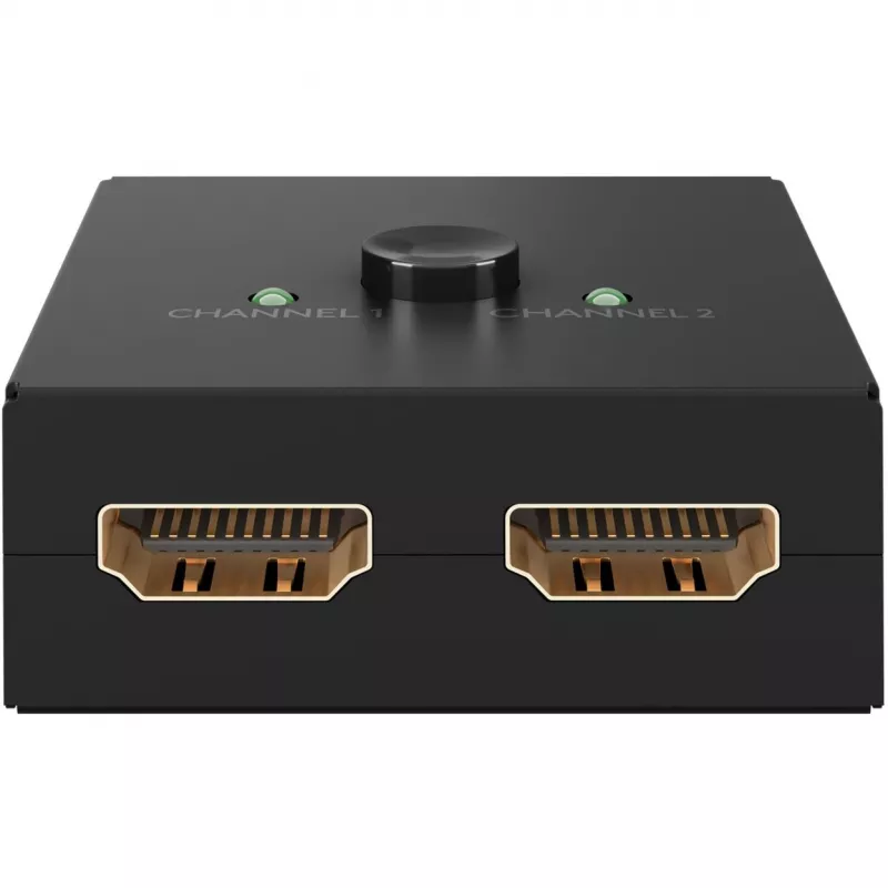 Goobay 58485 Switch HDMI manuale 2 a 1, 4K 30 Hz, Nero