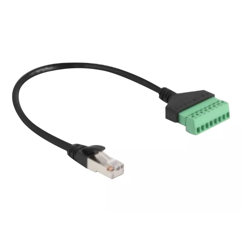 Cavo DeLOCK RJ45 Cat.6 connettore su adattatore per morsettiera 30 cm nero verde