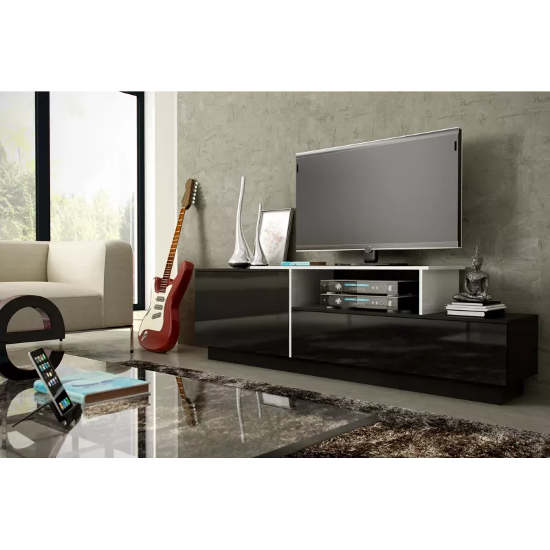 Mobile TV Cama SIGMA 3 180 nero/nero lucido + bianco