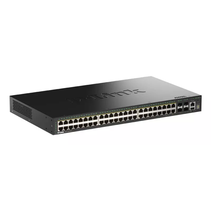 D-Link Switch 52 porte Gigabit Stackable PoE+ Smart Managed con 4 porte 10G SFP+