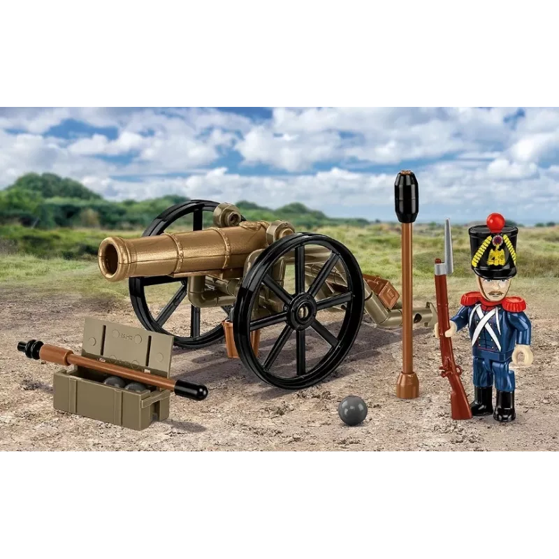 Set di costruzioni artigliere francese con cannone, 97 pezzi
