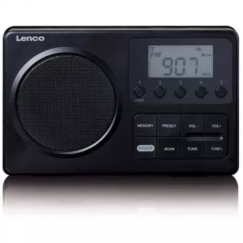Radio portatile Lenco MPR-035BK — FM/AM, funzionamento a rete e batteria, LCD 2,5