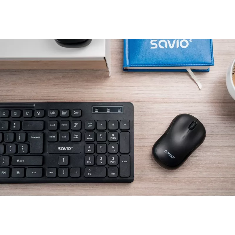 Savio MB-03 mouse ottico wireless, ricevitore USB 2,4 GHz, 1000 DPI, 3 pulsanti, batteria AA, 99x60x39 mm, 51 g, nero