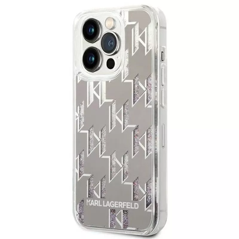 Karl Lagerfeld KLHCP14XLMNMS iPhone 14 Pro Max 6.7 hardcase argento / argento Liquid Glitter Monogram