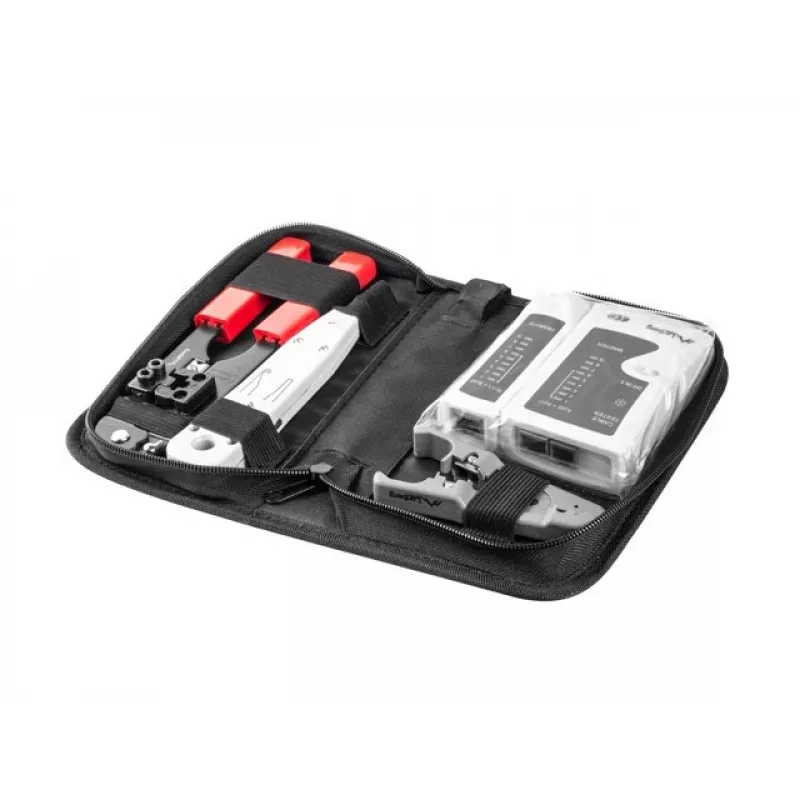 Set di attrezzi per rete LANBERG tester spellafili pinza crimpatrice NT-0301 – supporto connettore RJ-12
