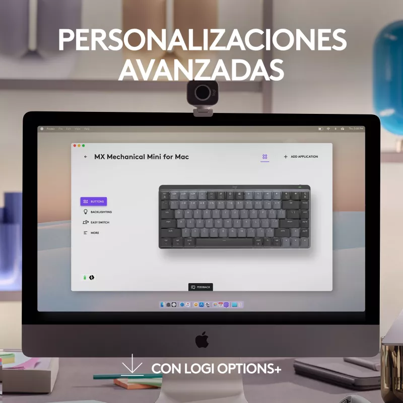 Logitech MX Mechanical Mini for Mac Tastiera wireless, Bluetooth, grigio siderale (920-010837)