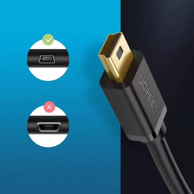 Cavo USB UGREEN US132 Mini-USB 1 m — nero, 480 Mbit/s, ricarica rapida