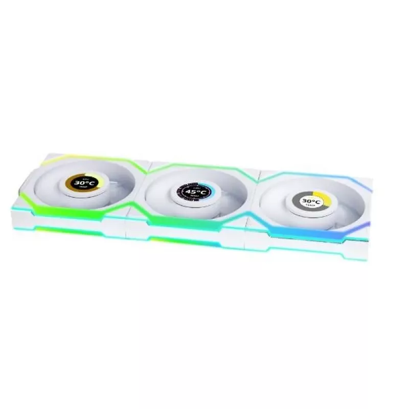 Lian Li UNI FAN SL Wireless 120 ARGB PWM ventola per case, 120 mm, confezione da 3 con controller, bianca