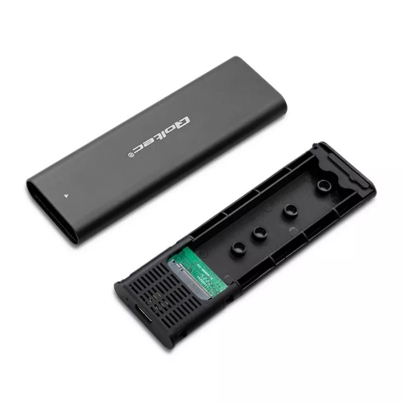 Qoltec 50312 contenitore per SSD M.2 NVMe, USB Type-C, nero
