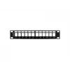 Lanberg PPKS-9112-B Pannello di permutazione vuoto 12 porte 1U 10 pollici con organizer Keystone, nero