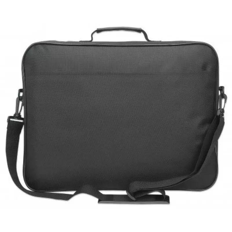 Manhattan Cambridge borsa per laptop 17,3 pollici, design clamshell, nero, LOW COST, scomparto accessori, scomparto documenti sul retro, tracolla (rimovibile), compatibile Targus CN418EU, borsa per notebook, tre anni di garanzia
