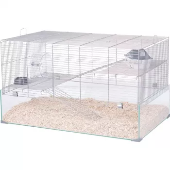 Gabbia ZOLUX Neolife 80 (modello 205664GRI) per topi e ratti — 780×450×480 mm, plastica, distanza sbarre 9 mm, ciotola inclusa, grigio