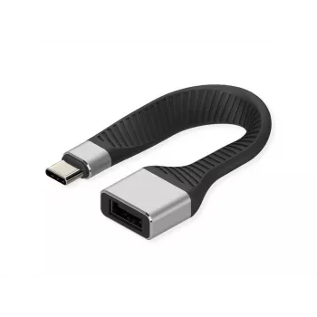 ROLINE Cavo in silicone USB 3.2 Gen 2, C-A, ST/BU, 10Gbit/s, Emark, nero, 11 cm (11.02.9016)