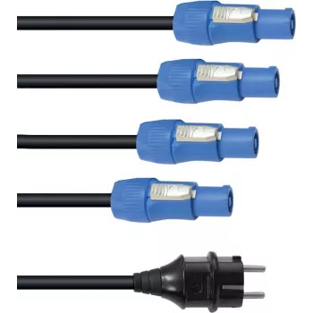 Cavo di alimentazione EUROLITE P-Con 1-4 3x2,5 mm² — cavo splitter di alimentazione per alimentare più dispositivi