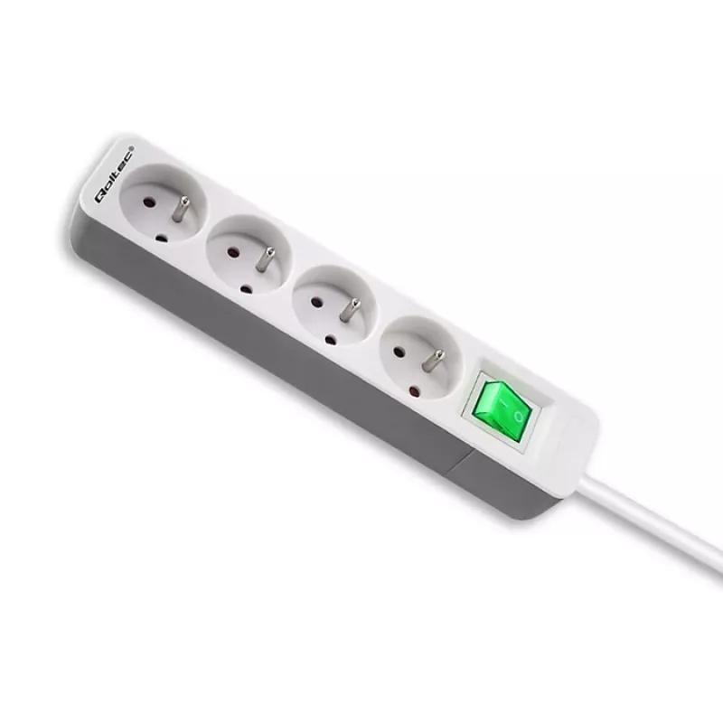Prolunga elettrica Qoltec 50288 1,8 m 4 prese AC per interni bianco