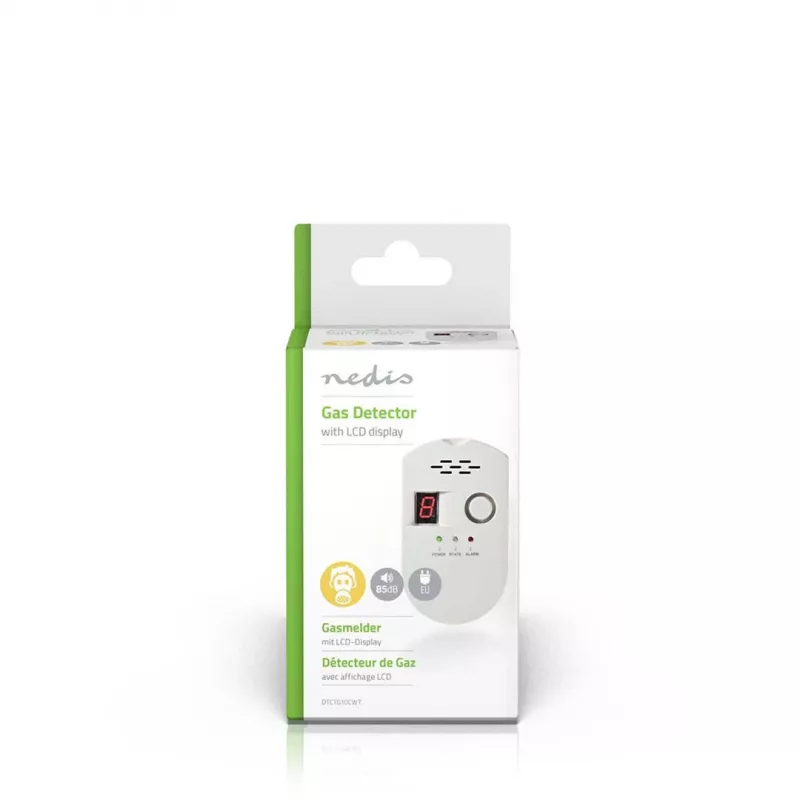 Nedis DTCTG10CWT rilevatore di gas GPL, gas naturale