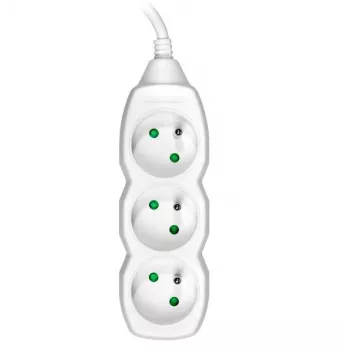 TRACER PowerCord prolunga 1,5 m 3 prese bianco