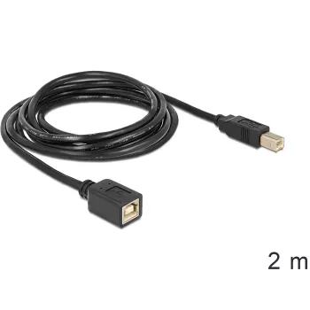 Cavo USB DeLOCK USB2.0-B 2 m USB B nero