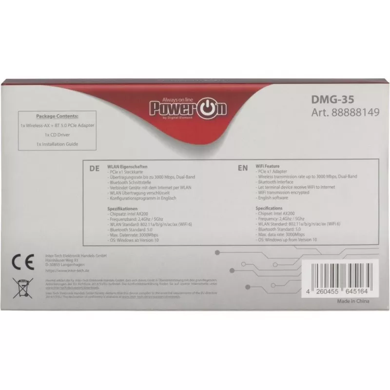 Inter-Tech DMG-35 WLAN / Bluetooth 3000 Mbit/s integrato (88888149)