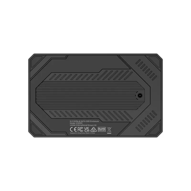 Case esterno per memoria Unitek S1229CBK01 per M.2 NVMe e SSD SATA, nero
