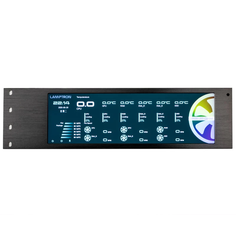 Lamptron CU135 Fan Controller + controller RGB con display, ARGB - nero