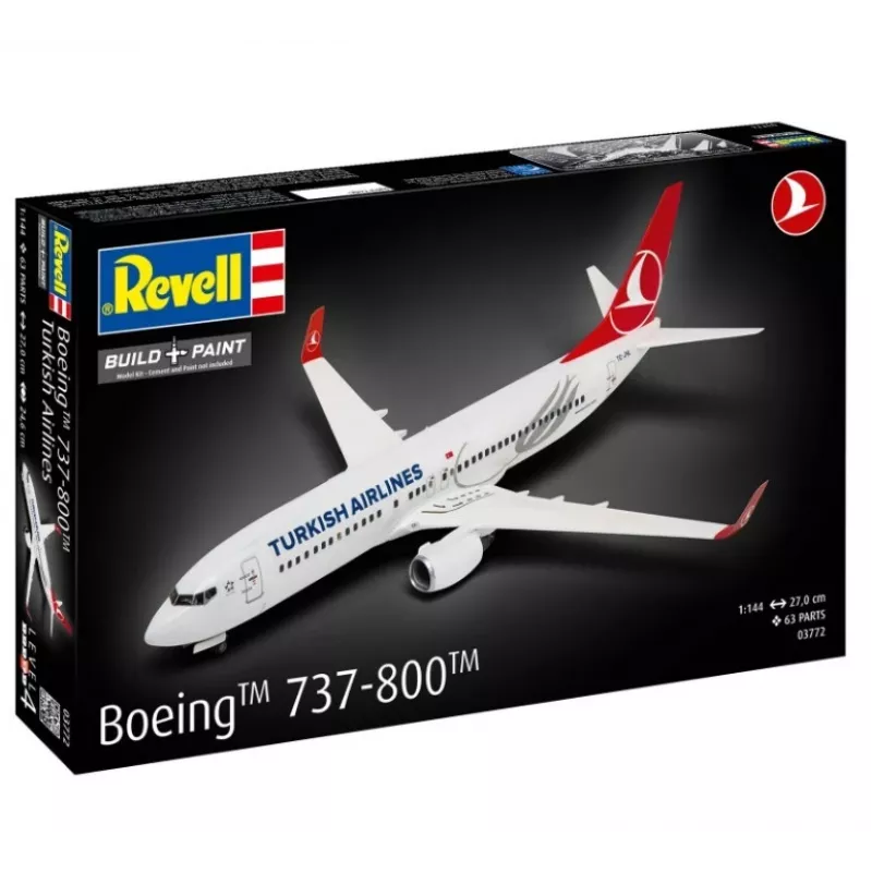 Modellino aereo in plastica REVELL Boeing 737-800 Turkish Air scala 1:144