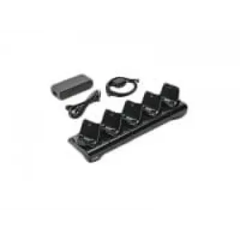 Caricabatterie Zebra CRD-MPM-5SCHGEU1-01, alimentazione CA, uso interno, nero, con cavo DC