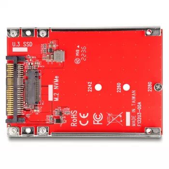 Convertitore DeLOCK da 2,5 pollici U.3 SFF-8639 a M.2 NVMe Key M 7 mm rosso