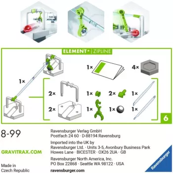 Ravensburger GraviTrax elemento zipline accessorio per giocattolo di attività e abilità (27472)