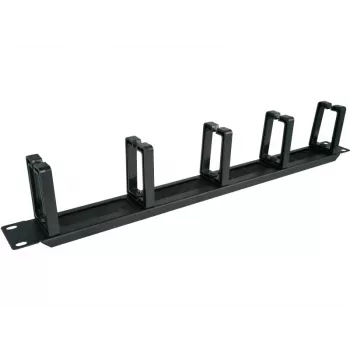 Alantec PK048 1U 19 organizzatore cavi con passaggio spazzolato, 5 supporti in plastica
