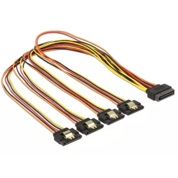 Cavo SATA DeLOCK 60158 0,5m SATA 15 pin 4 x SATA 15 pin multicolore