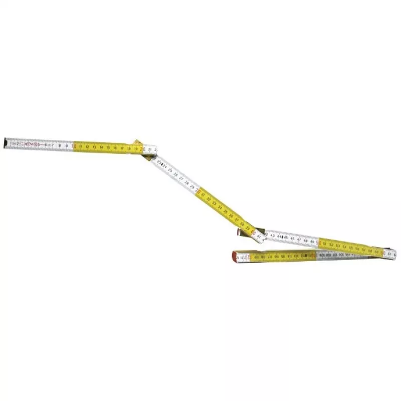 Metro pieghevole STANLEY 0-35-458, legno, 2 m, 17 mm di larghezza, bianco/giallo
