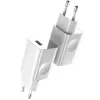 Caricabatterie Baseus Quick Charger CCALL-BX02, 24 W max, USB Fast Charge 3.0, bianco, 100–240 V