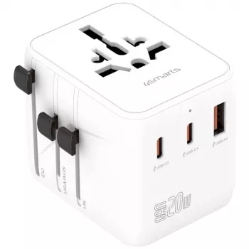 Adattatore da viaggio 20W GaN Nomad 2xUSB-C + 1xA
