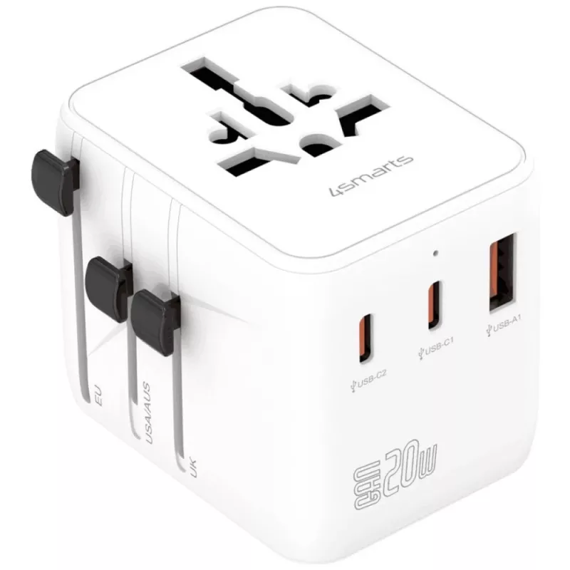 Adattatore da viaggio 20W GaN Nomad 2xUSB-C + 1xA