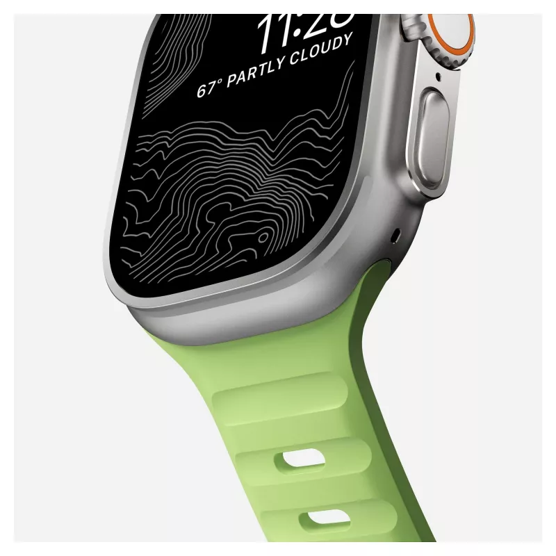 Cinturino Nomad Sport Band verde chiaro in gomma — larghezza 21,5 mm, polso 160–195 mm