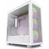Case PC NZXT H7 Flow RGB Midi Tower bianco — vetro temperato, EATX, anteriore 3×120mm, USB-C