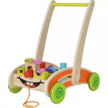 Carrello gioco e primi passi in legno di Simba-Dickie — Eichhorn gioco di abilità con 35 mattoncini