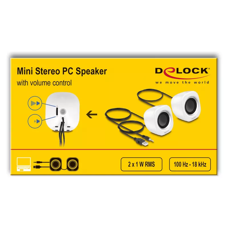 Altoparlante DELOCK Mini Stereo 27008, 2W