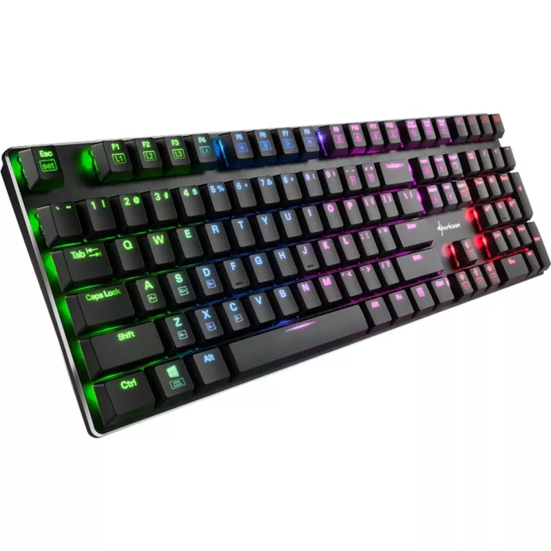 PureWriter RGB, tastiera da gaming nera, layout FR, Kailh Choc Low Profile Blue