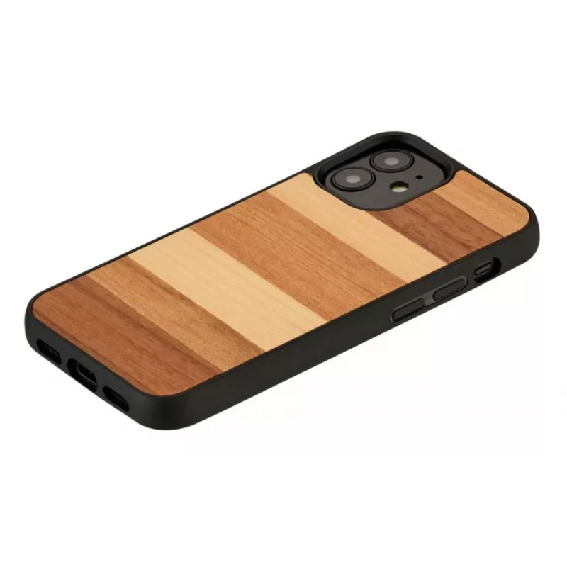 Custodia protettiva per smartphone Man and Wood per iPhone 12 mini – nero