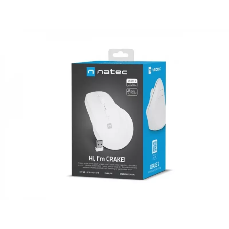 NATEC Crake 2 mouse, universale, per destrimani, RF Wireless + Bluetooth, ottico, 2400 DPI