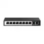 Switch PoE Extralink CERES 8x 100Mb/s PoE/PoE+, 2x uplink RJ45 100Mb/s, 96W