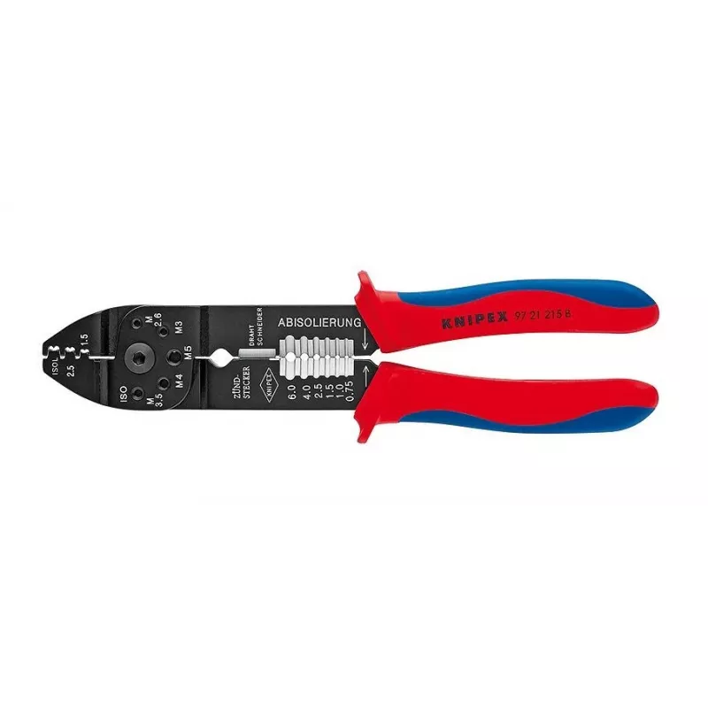 Knipex 97 21 215 B utensile crimpatrice nero, blu, rosso