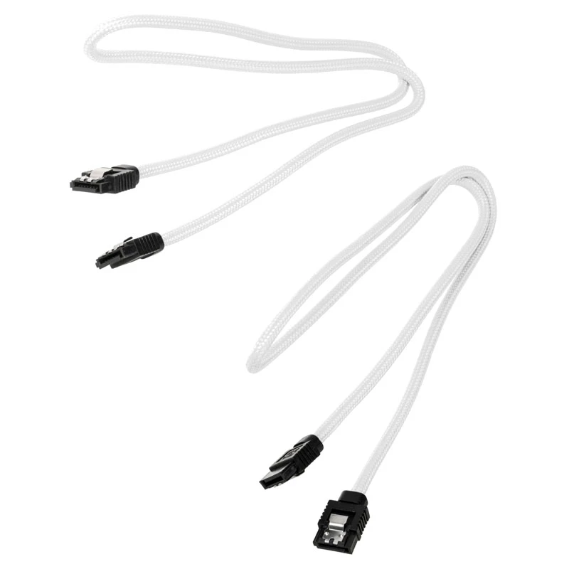 Corsair CC-8900253 Premium Sleeved cavo SATA, 60 cm, 2 pezzi, bianco