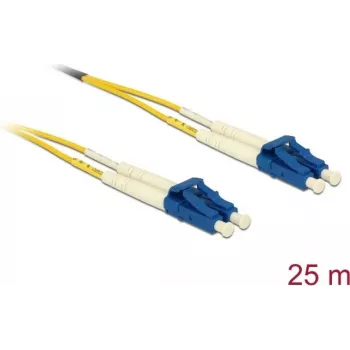Cavo in fibra ottica DELOCK 80158 OS2 25 m, 2x LC a 2x LC, 9 µm, full duplex, giallo/blu