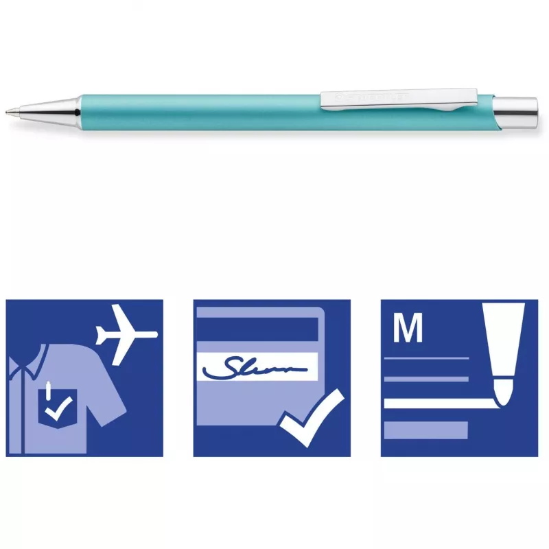Staedtler elance 421 45 penna a sfera a scatto, beige oro, inchiostro blu