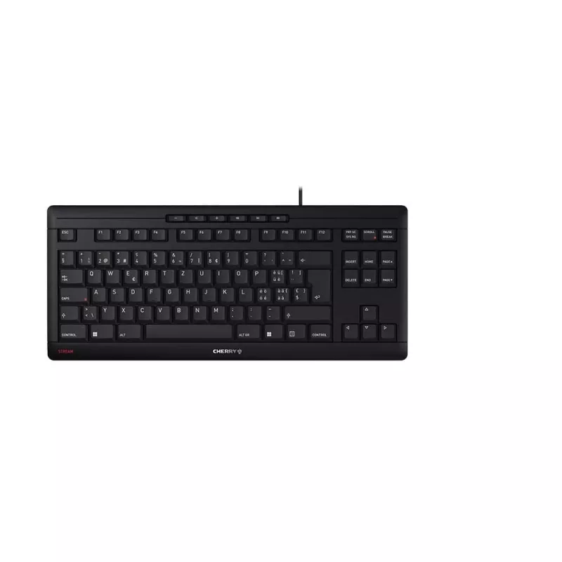 Tastiera CHERRY STREAM TKL universale USB QWERTZ svizzero nero